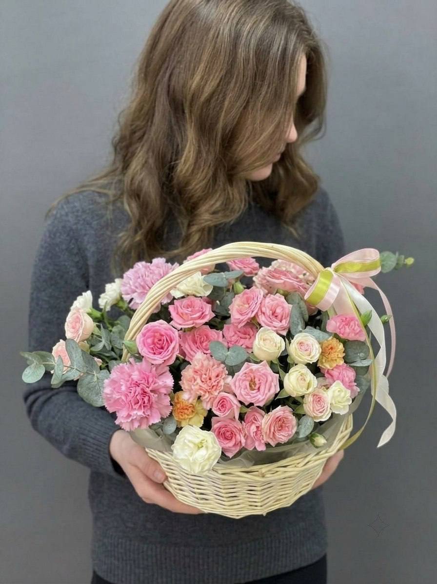 Композиция в корзине: «Радостное утро»