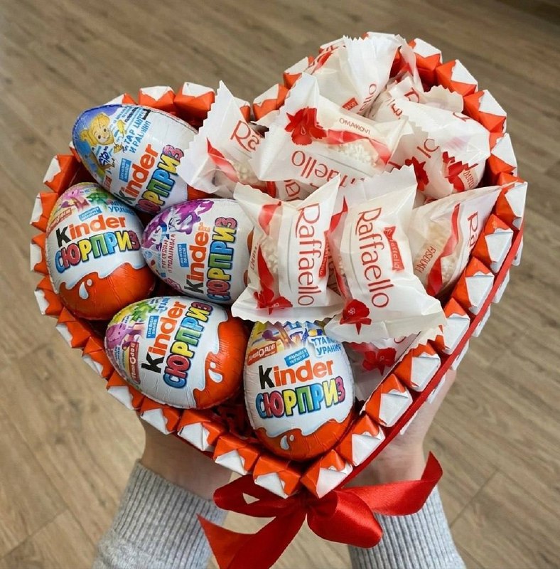 Подарочный бокс «Сердце: Kinder & Raffaello»